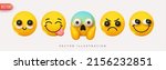 set icon smile emoji. realistic ... | Shutterstock .eps vector #2156232851