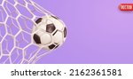 soccer ball in the goal grid.... | Shutterstock .eps vector #2162361581