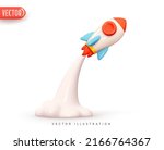 upward launch space rocket with ... | Shutterstock .eps vector #2166764367