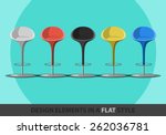 Set Of Colored Stools In A Flat ...