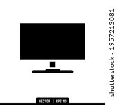 monitor silhouette icon vector  ... | Shutterstock .eps vector #1957213081