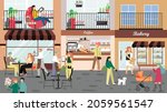 people visiting coffeehouse ... | Shutterstock .eps vector #2059561547