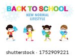 back to school for new normal... | Shutterstock .eps vector #1752909221