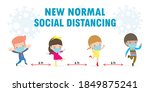 back to school for new normal... | Shutterstock .eps vector #1849875241
