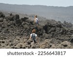 Small photo of Hiking from Playa de Las Malvas towards Timanfaya along the volc