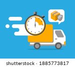 truck with stopwatch timer ... | Shutterstock .eps vector #1885773817