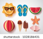 summer vector elements set with ... | Shutterstock .eps vector #1028186431
