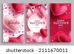 valentine's vector poster set... | Shutterstock .eps vector #2111670011