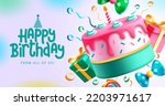 Birthday Cake Vector Background ...