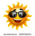Summer Sun Face With Sunglasses ...