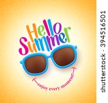 summer shades with hello summer ... | Shutterstock .eps vector #394516501