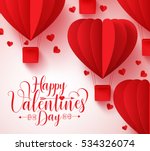 happy valentines day typography ... | Shutterstock .eps vector #534326074