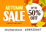autumn sale banner design with... | Shutterstock .eps vector #698920447