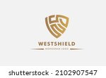 premium monogram shield letter... | Shutterstock .eps vector #2102907547