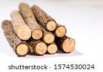 A Pile Of Wooden Logs  Newly...