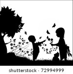 Illustration Silhouette Of Two...