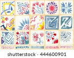 tiled background with oriental... | Shutterstock . vector #444600901
