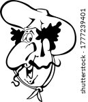 comic black and white cowboy... | Shutterstock .eps vector #1777239401