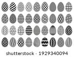 black and white easter egg... | Shutterstock . vector #1929340094