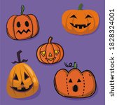halloween party colorful icons... | Shutterstock . vector #1828324001