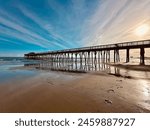 Wooden pier into ocean in the...