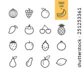 fruit icons. vector... | Shutterstock .eps vector #251253361