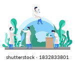 laboratory assistants conduct... | Shutterstock .eps vector #1832833801