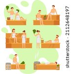 people and wellness spa... | Shutterstock .eps vector #2112648197