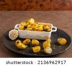 Small photo of patatas chips on wooden background