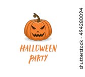pumpkin icon vector... | Shutterstock .eps vector #494280094