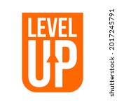 level up orange logotype.... | Shutterstock .eps vector #2017245791