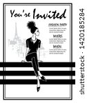 party invitations with fashion... | Shutterstock .eps vector #1420185284
