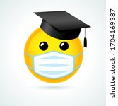 emoji smile in academic cap  ... | Shutterstock .eps vector #1704169387