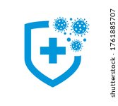bacteria virus protection logo. ... | Shutterstock .eps vector #1761885707