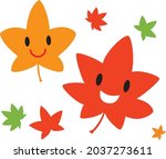 two cute characters of autumn... | Shutterstock .eps vector #2037273611