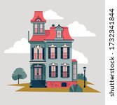 old house detailed vector... | Shutterstock .eps vector #1732341844