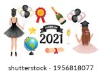 class of 2021 graduation clip... | Shutterstock .eps vector #1956818077