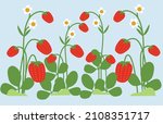 strawberry garden illustration. ... | Shutterstock .eps vector #2108351717