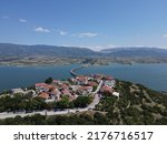 Small photo of Aerial View High Βridge Οf Servia Artificial Lake Οf Polyphytos. Οne Οf The Longest Bridges In Greece, 1,372 Meters Long. Is Part Of National Road Kozani - Larissa