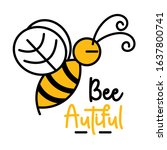 cute yellow bee logo.... | Shutterstock .eps vector #1637800741