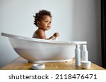 Cute Black Baby Girl Takes Bath....