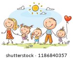 happy family with three... | Shutterstock .eps vector #1186840357