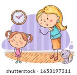 mother scolding her upset... | Shutterstock .eps vector #1653197311