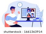 worker using computer for... | Shutterstock .eps vector #1661363914