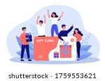 customers getting gift card.... | Shutterstock .eps vector #1759553621