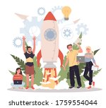 business project start flat... | Shutterstock . vector #1759554044
