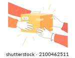 object in carton box passed... | Shutterstock .eps vector #2100462511