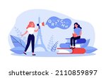 woman with megaphone teaching... | Shutterstock .eps vector #2110859897