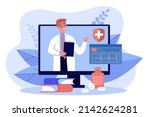 online cardiologist appointment ... | Shutterstock .eps vector #2142624281