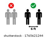 man standing 6 feet distance ... | Shutterstock .eps vector #1765621244